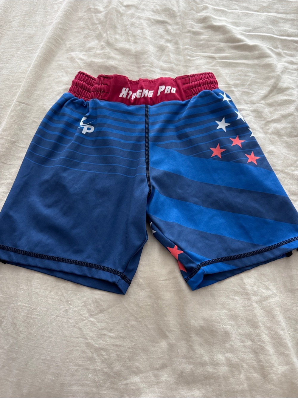 Xtreme Pro Blue Athletic  Shorts with Red Waistband